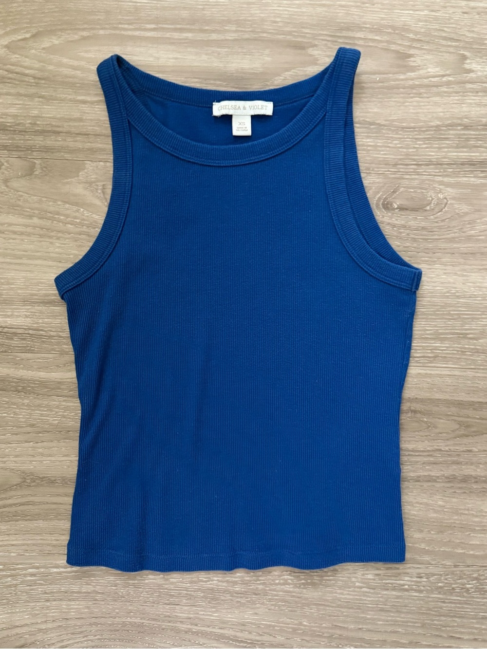 Chelsea & Violet Royal Blue Ribbed Tank Top